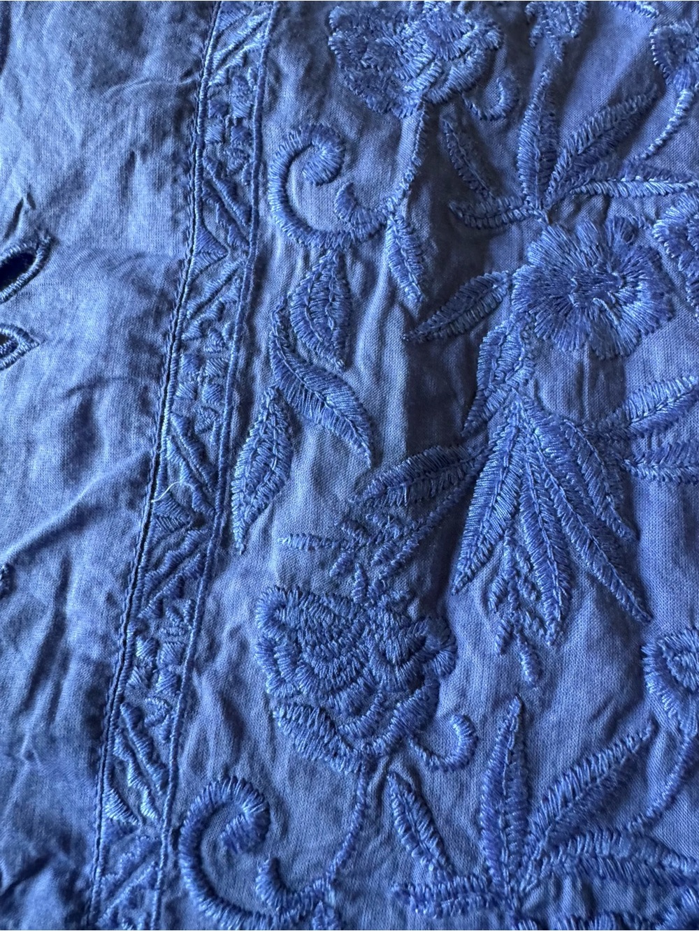 Soft Surroundings Periwinkle V-Neck Eyelet Tank - Picture 5 of 10